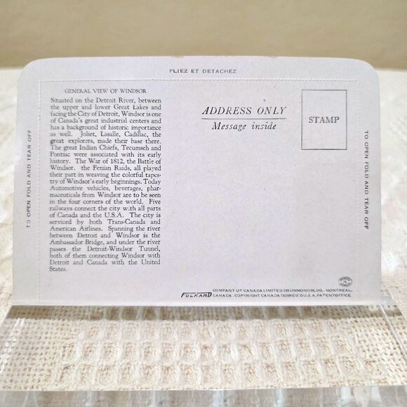 Vintage c1900's General View of Windsor Detriot from Canada Folkard Postcard UNP - Picture 4 of 9